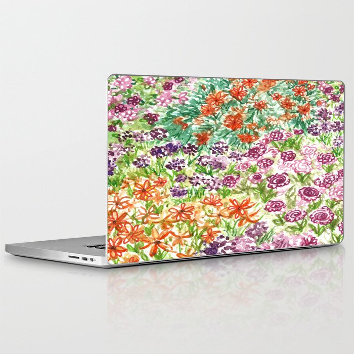 700x700 garden watercolor flower painting drawing children nursery laptop - Laptop Drawing