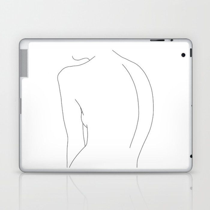 700x700 Minimal Line Drawing Of Women's Body - Laptop Drawing