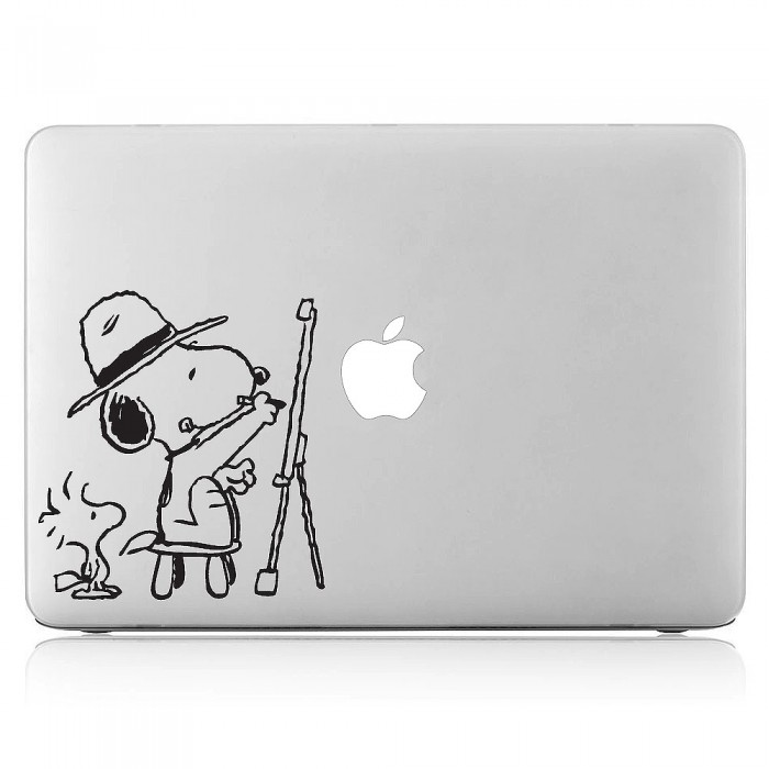 700x700 snoopy and woodstock drawing laptop macbook vinyl decal sticker - Laptop Drawing