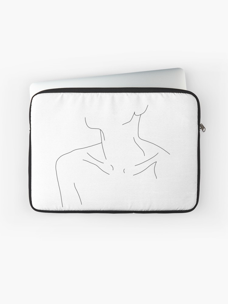 750x1000 Collar Bones Line Drawing Illustration - Laptop Line Drawing