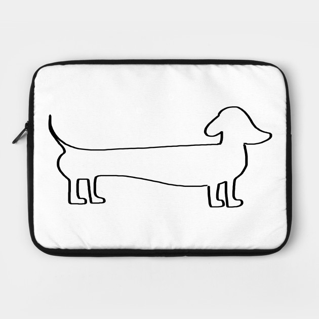 630x630 Dachshund Silhouette Black - Laptop Line Drawing