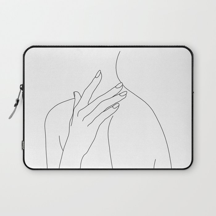 700x700 Female Body Line Drawing - Laptop Line Drawing