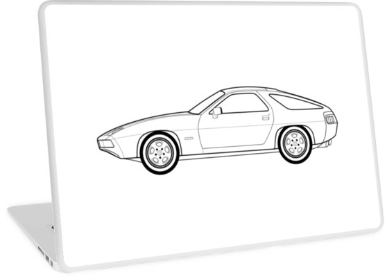 558x400 Porsche Line Drawing Artwork Laptop Skins - Laptop Line Drawing