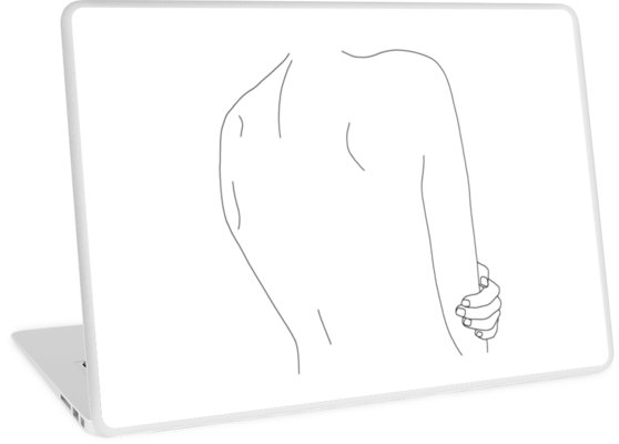 558x400 Woman's Back Line Drawing - Laptop Line Drawing