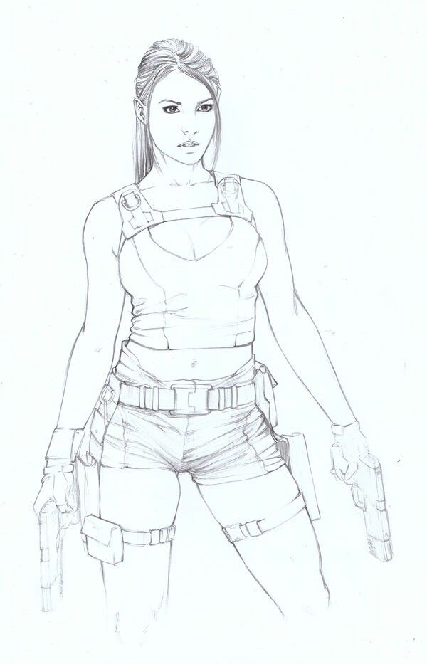 600x933 illyne drawings in tomb raider game, tomb raider lara - Lara Croft Drawing