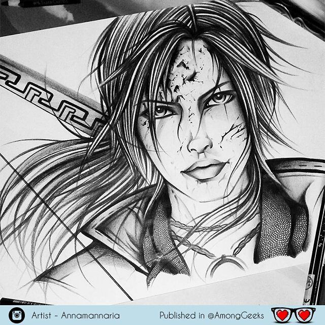 640x640 tomb raider pencil drawings, lara croft - Lara Croft Drawing