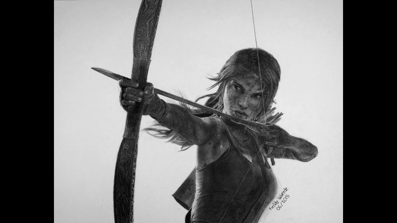1280x720 Drawing Lara Croft - Lara Croft Drawing