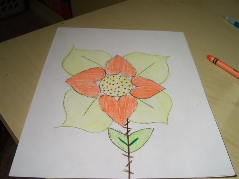 800x600 How To Draw A Love Flower Steps - Large Flower Drawing