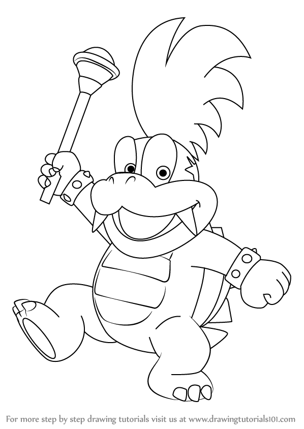 598x844 Learn How To Draw Larry Koopa From Koopalings - Larry Drawing