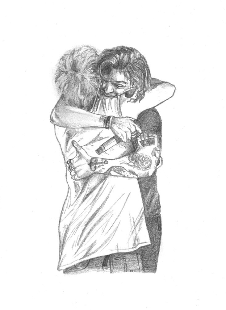 732x1004 drawing harry and louis the hug larry stylinson fanart all - Larry ...