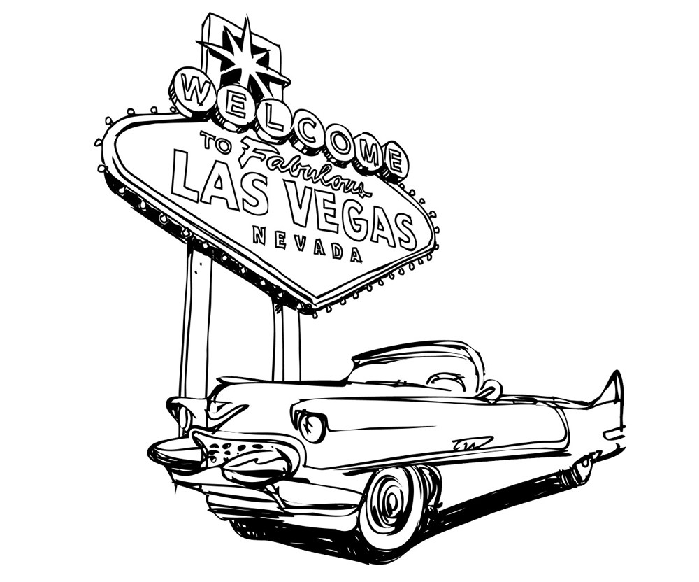 Las Vegas Sign Drawing at PaintingValley.com | Explore collection of