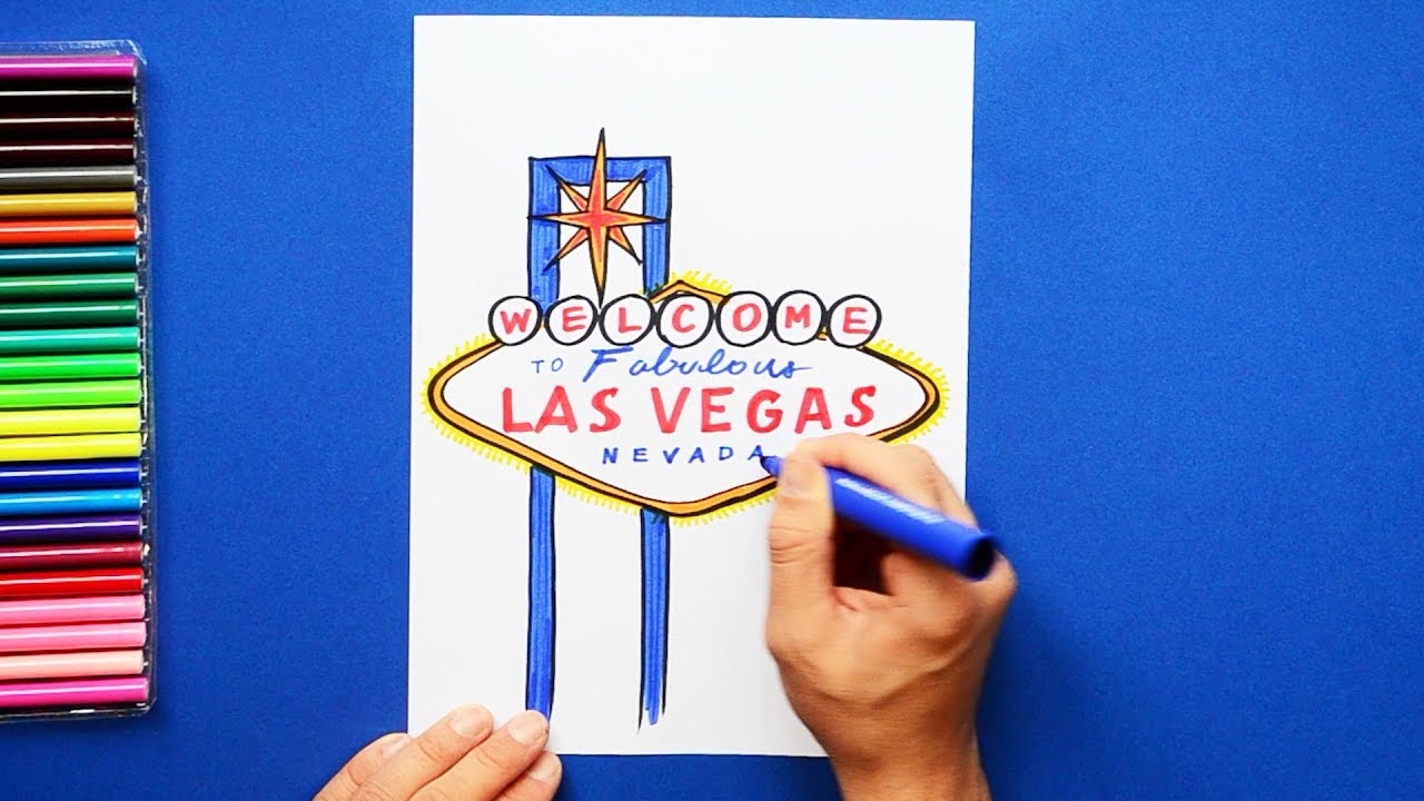 1280x720 how to draw the welcome to fabulous las vegas sign - Las Vegas Sign Drawing
