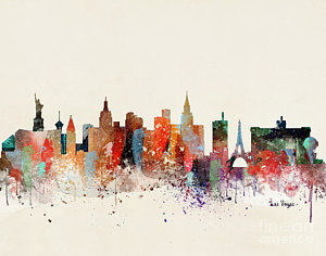 300x236 Las Vegas Skyline Painting - Las Vegas Skyline Drawing