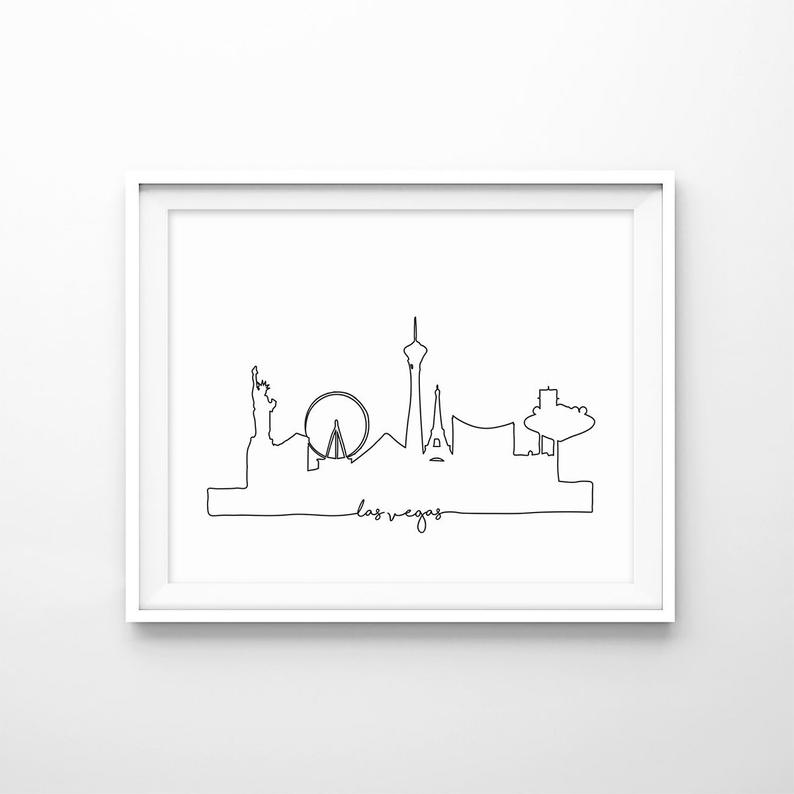 Las Vegas Skyline Drawing at PaintingValley.com | Explore collection of ...