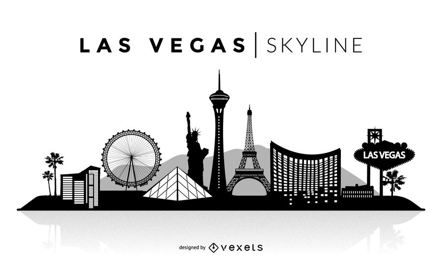 900x529 Las Vegas Silhouette Skyline - Las Vegas Skyline Drawing