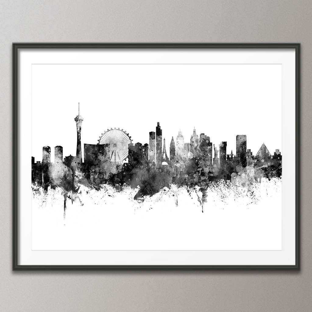 1024x1024 Las Vegas Skyline Cityscape Art Print - Las Vegas Skyline Drawing