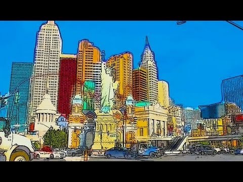 480x360 Drawn Cityscape Vegas Skyline - Las Vegas Skyline Drawing