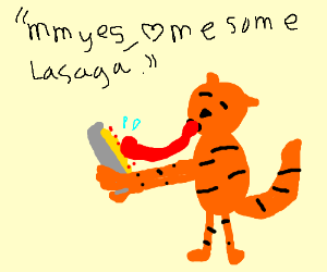 300x250 garfield licking lasagna drawing - Lasagna Drawing