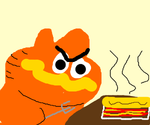 300x250 garfield vs lasagna drawing - Lasagna Drawing