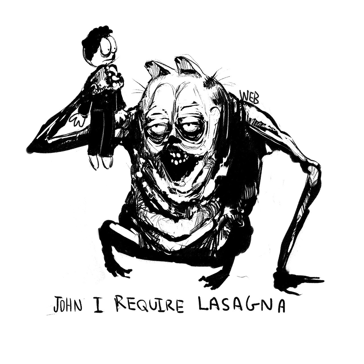 1280x1280 i require lasagna garfield know your meme - Lasagna Drawing