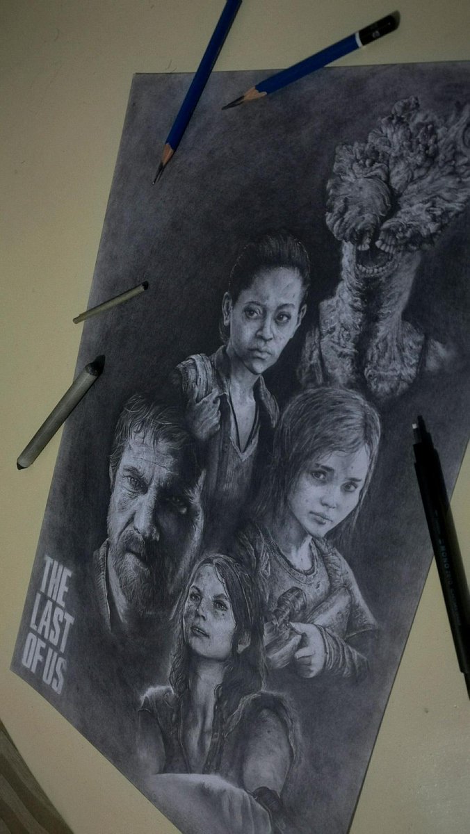 676x1200 Naughty Dog On Twitter The Last Of Us Pencil Drawing - Last Of Us Drawing