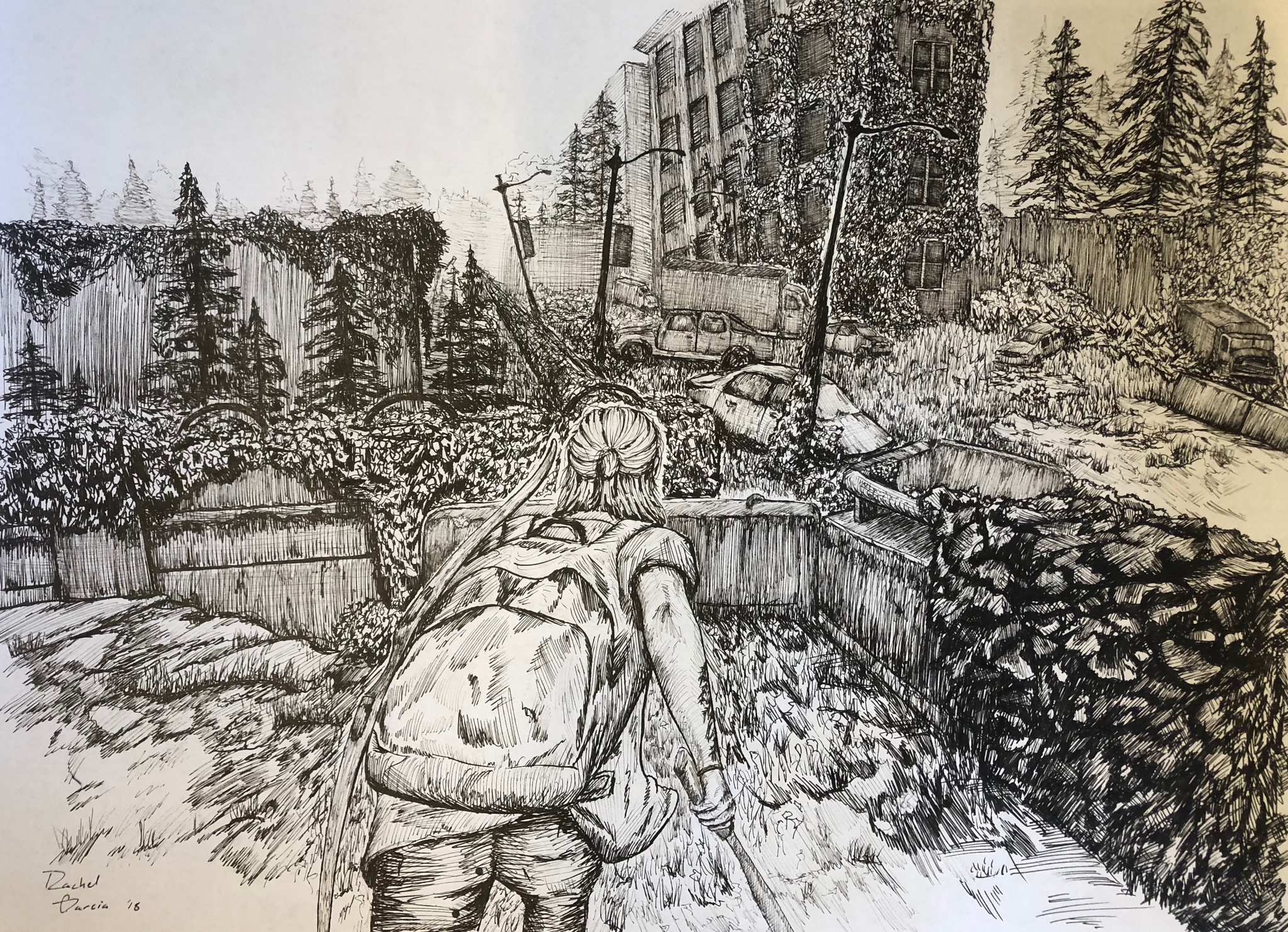 2048x1482 The Last Of Us Part Ii Indian Ink Drawing - Last Of Us Drawing