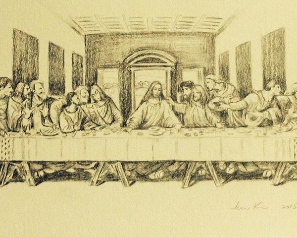 600x480 the last supper poster - Last Supper Pencil Drawing