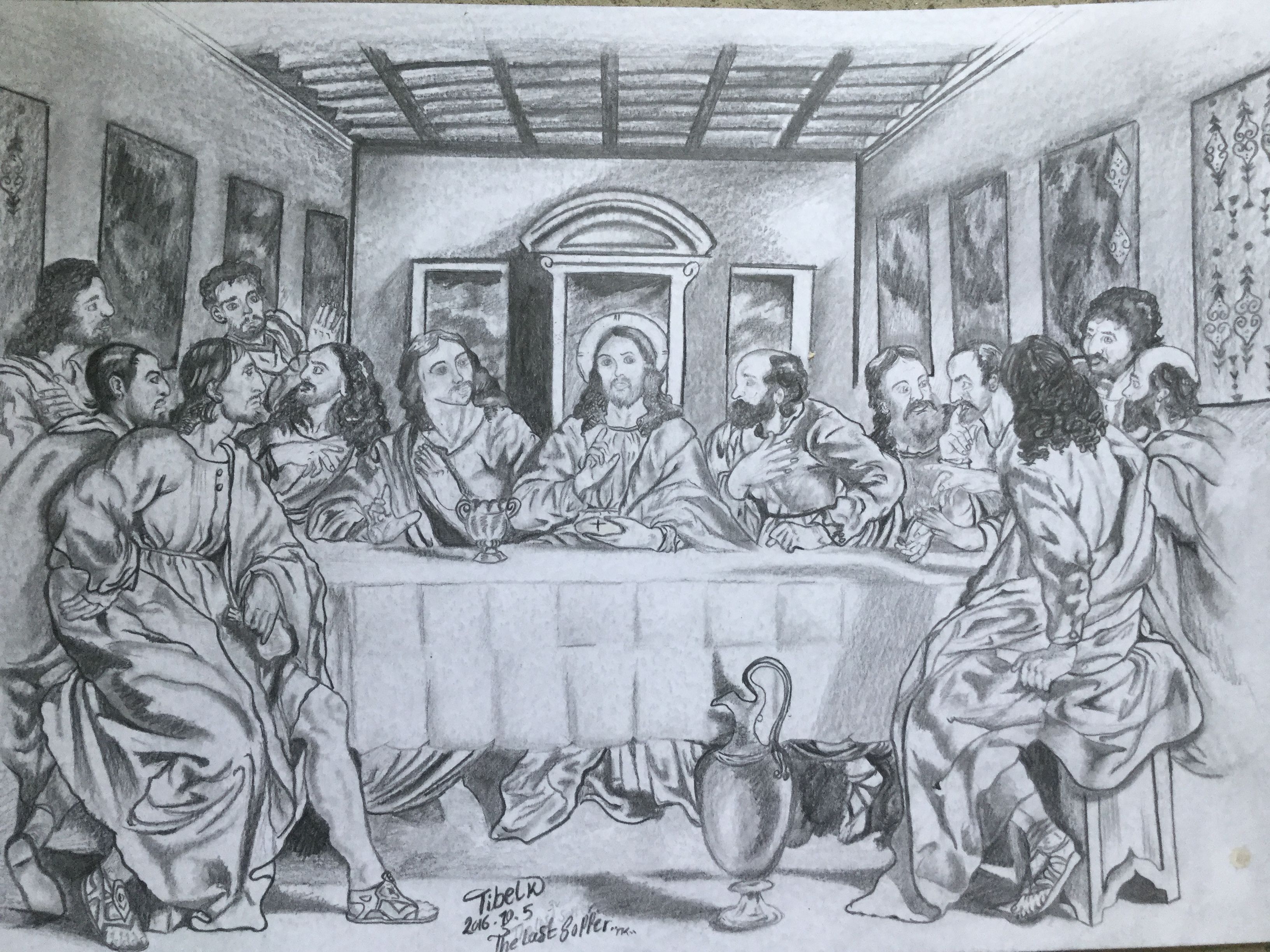 3264x2448 the last supper - Last Supper Pencil Drawing