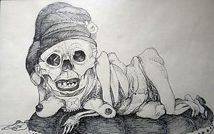 300x188 diego rivera student gilberto ramirez latin art skeleton drawing - Latin Drawings