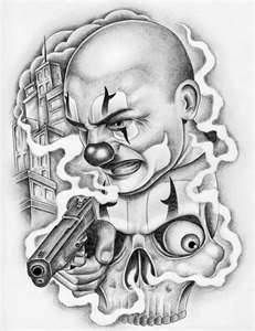 231x300 art latino tattoos chicano art clown tattoo, chicano tattoos - Latino Drawings
