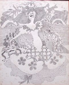 242x300 original vintage drawing - Latino Drawings