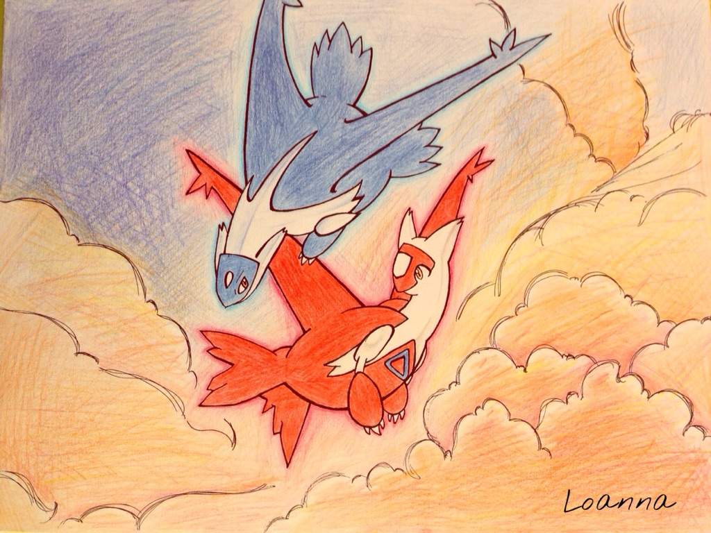 1024x768 Latios And Latias Drawing Amino - Latios And Latias Drawing