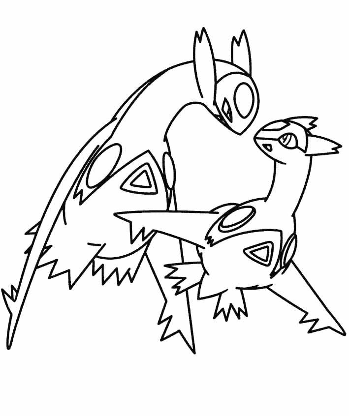 709x846 Line Art Drawing Of Latios And Latias - Latios And Latias Drawing