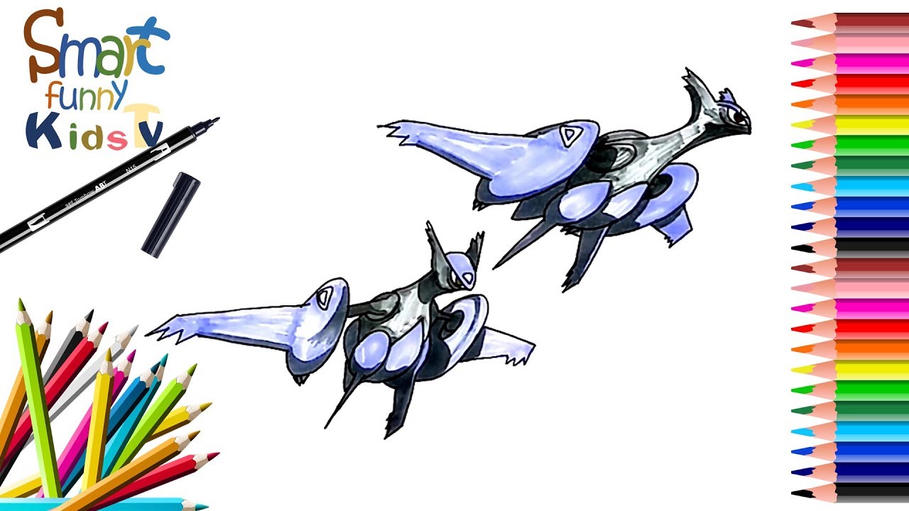 1280x720 How To Draw Mega Latios And Latias Pokemon Fast Speed Painting - Latios And Latias Drawing