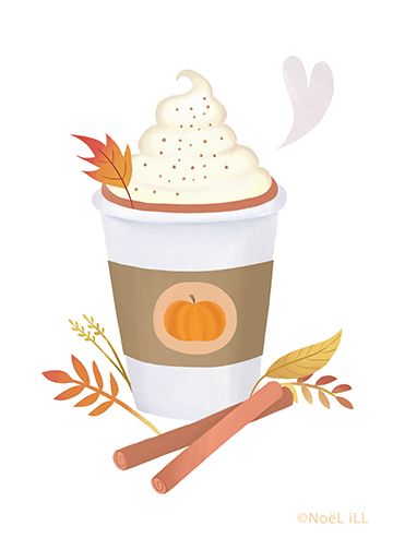 360x504 pumpkin spice latte illustration - Latte Drawing