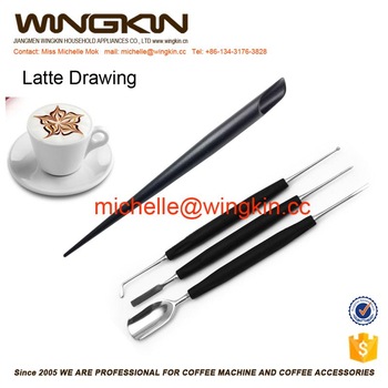 350x350 set high quality art cappuccino latte espresso pen - Latte Drawing