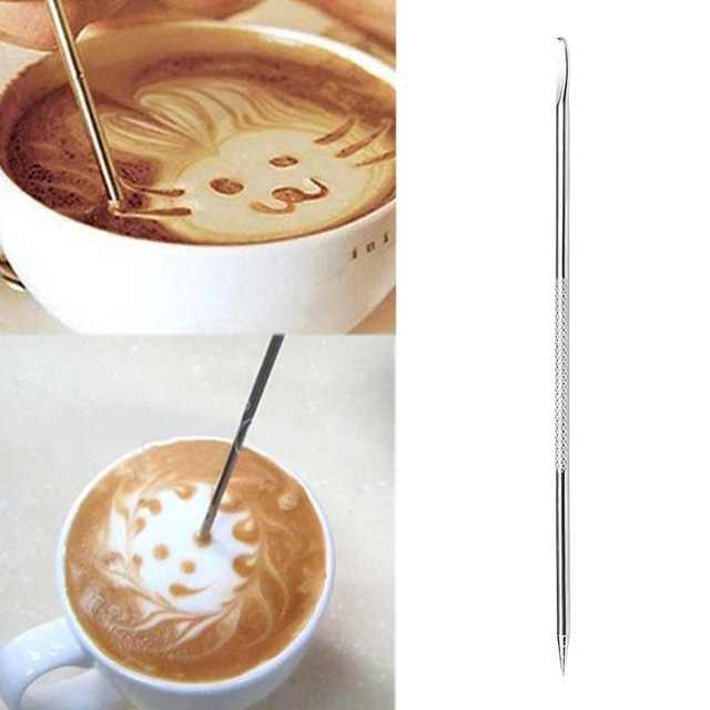 640x640 stainless steel coffee decorating pen barista cappuccino latte - Latte Drawing