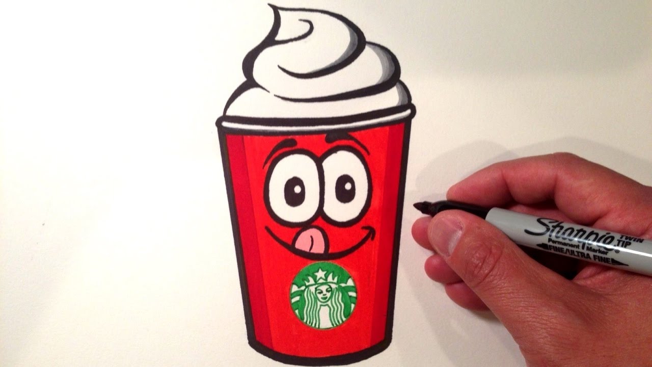 1280x720 How To Draw A Cute Starbucks Latte - Latte Drawing