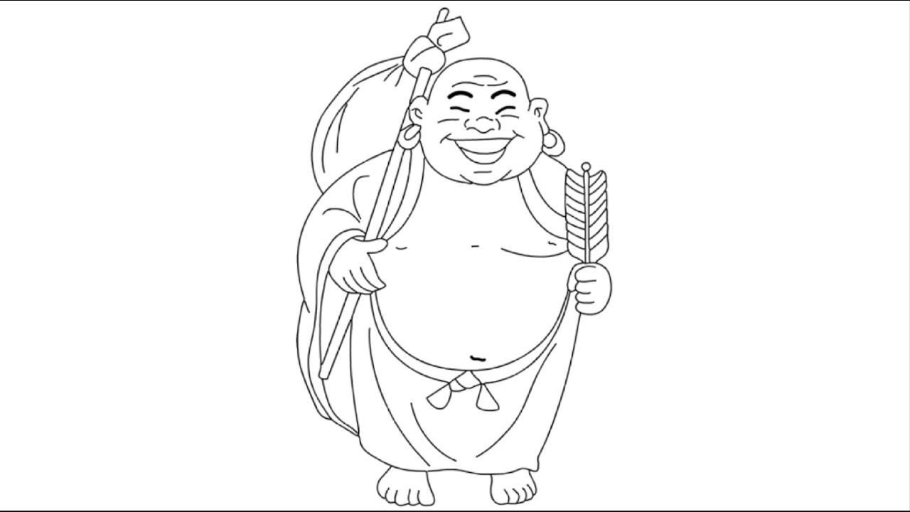 Laughing Buddha Drawing Easy : Laughing Buddha Drawing Draw Easy ...