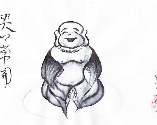 599x479 laughing buddha poster - Laughing Buddha Drawing