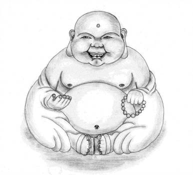 386x350 laughing buddha - Laughing Buddha Drawing