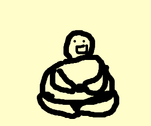 300x250 laughing buddha drawing - Laughing Buddha Drawing