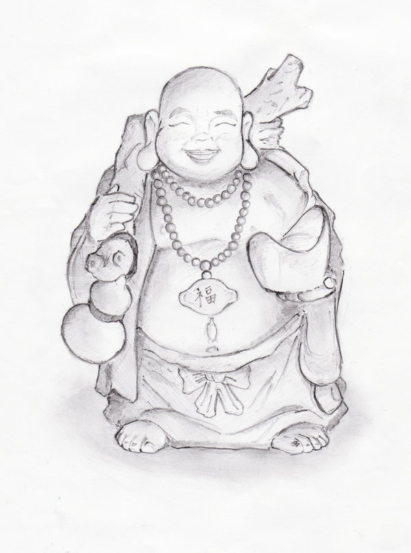 Laughing Buddha Drawing at PaintingValley.com | Explore collection of