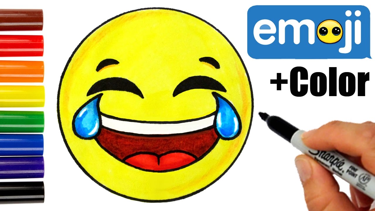 1280x720 how to draw laughing tears of joy emoji easy - Laughing Drawing