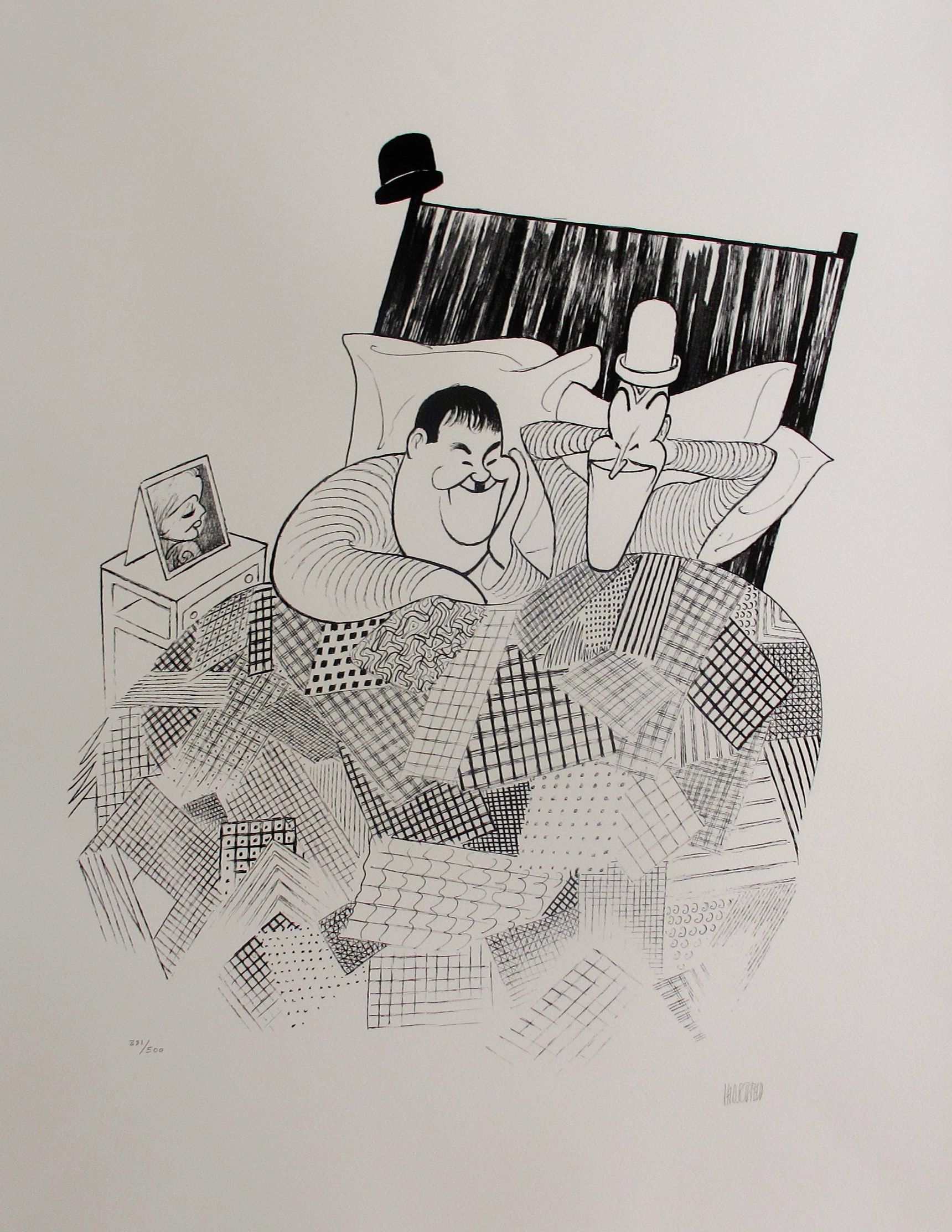 1720x2224 al hirschfeld laurel hardy sweet dreams hand signed limited - Laurel And Hardy Drawing