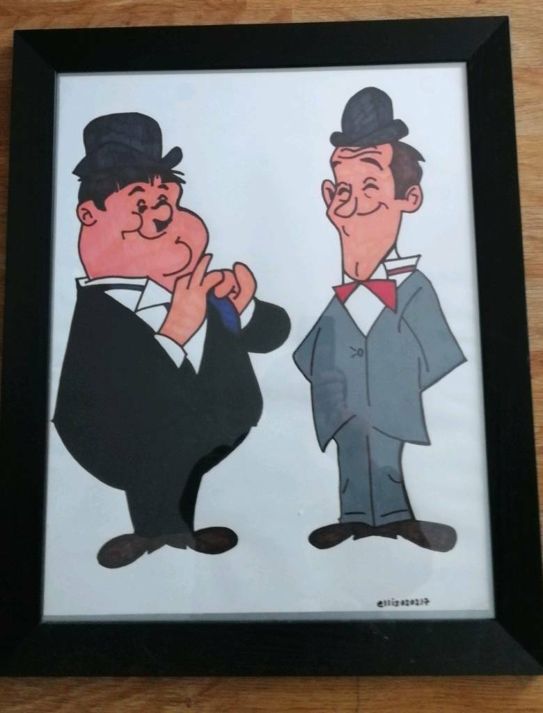 780x1024 laurel and hardy framed drawing in mansfield, nottinghamshire - Laurel And Hardy Drawing