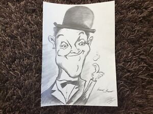 300x224 stan laurel, from laurel and hardy original pencil drawing ebay - Laurel And Hardy Drawing