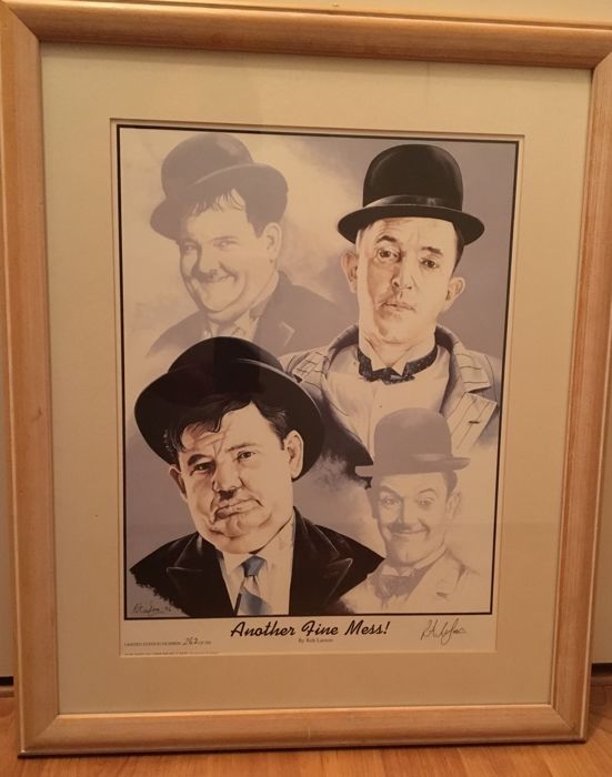 551x700 framed drawing laurel hardy 'another fine mess' - Laurel And Hardy Drawing