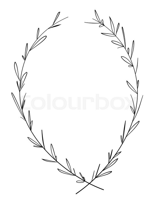 622x800 Hand Drawn Decorative Laurel Wreath Stock Vector Colourbox - Laurel Wreath Drawing