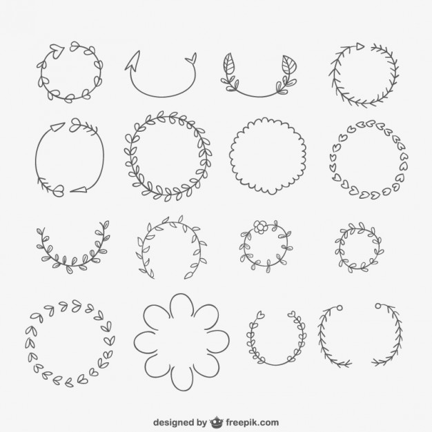 626x626 Hand Drawn Wreaths Vector Free Download - Laurel Wreath Drawing